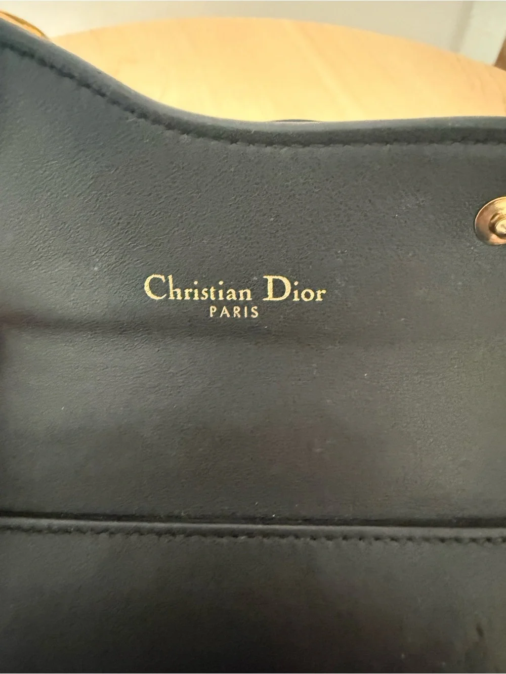 Dior Saddle Lotus Wallet in Black Goatskin